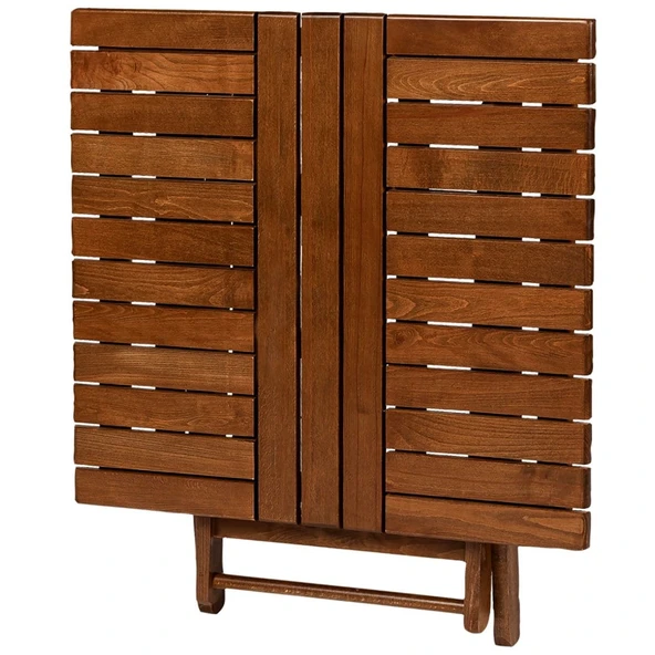 Bahçeme Kaş 70X70 Katlanır Ahşap Masa - Teras Balkon Bahçe Masası - Resim 6