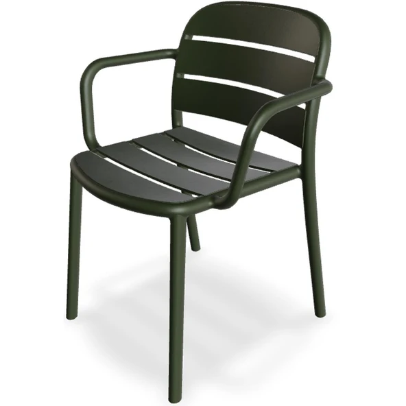 Papatya Beykoz Koltuk Antrasit 4lü Paket - Plastik Bahçe Balkon Mutfak Sandalyesi - Resim 8