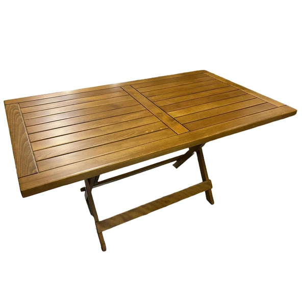 Bahçeme Yönetmen LX Katlanır Ahşap Bahçe Balkon Seti: 80x140 Masa + 6 Sandalye - Resim 7