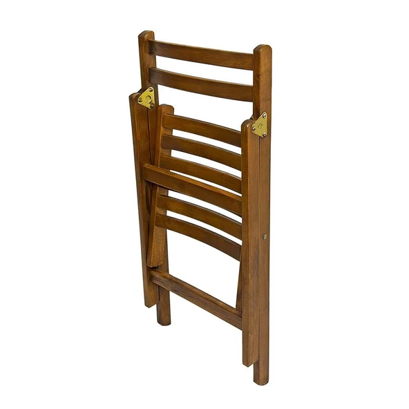 Bahçeme Burgaz Katlanır Ahşap Sandalye - Masif Gürgen Teras Balkon Bahçe Sandalyesi - Resim 2