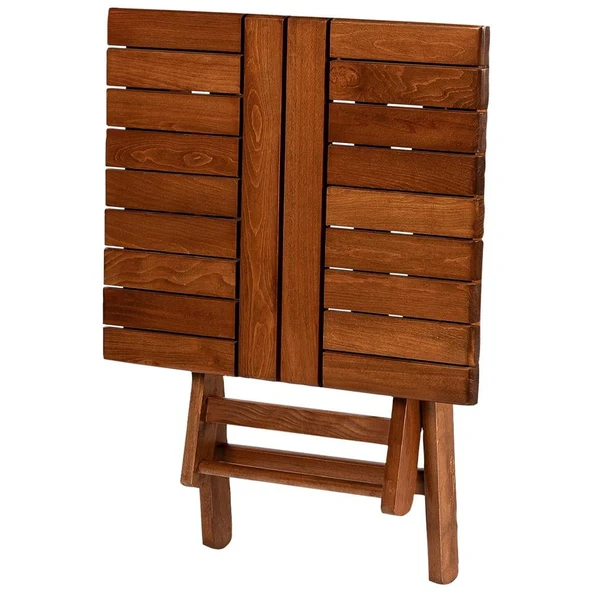 Bahçeme Albatros Katlanır Ahşap Bahçe Balkon Seti: 60x80 Masa + 2 Sandalye - Resim 8