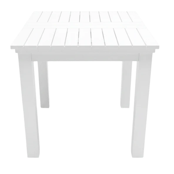 Bahçeme Kaş 70x70 Sabit Ayaklı Ahşap Masa - Beyaz Renk Teras Balkon Bahçe Masası - Resim 2