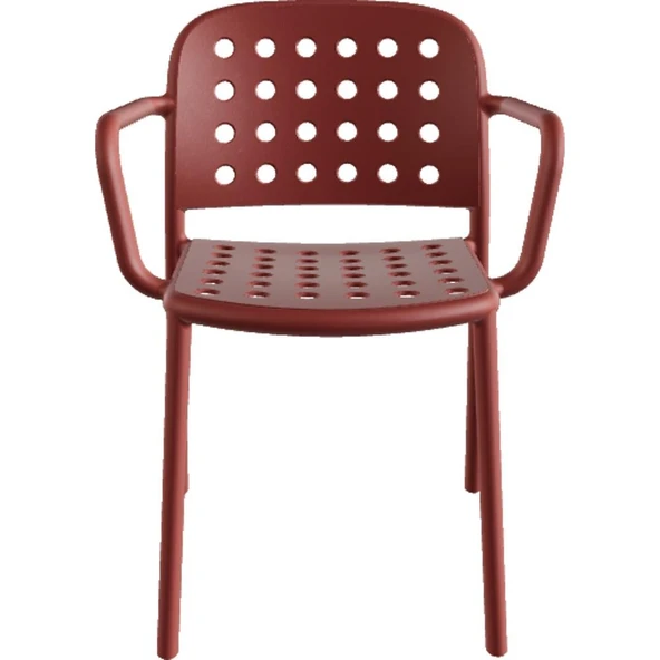 Papatya Bomonti Koltuk Küllü Kahve - Plastik Bahçe Balkon Mutfak Sandalyesi - Resim 5