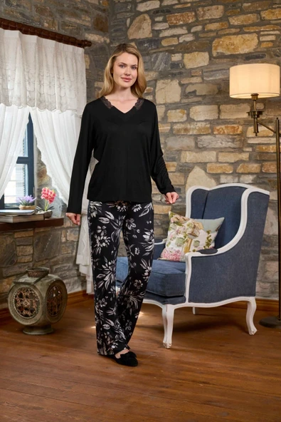 Aqua 26288 Dantel Detay Desenli Pijama Takımı - Resim 2