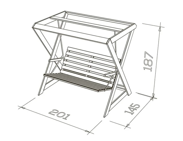 Mobeva Holox İkili IROKO Ahşap Salıncak Dış Mekan Bahçe, Teras Salıncağı -Lacivert - Resim 8