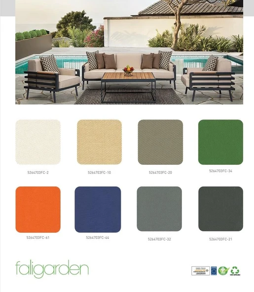 Bahçeme Koltuk Oturum ve Sırt Minder Takımı - 3+1+1 Kanepe Takımı İçin ürün görseli