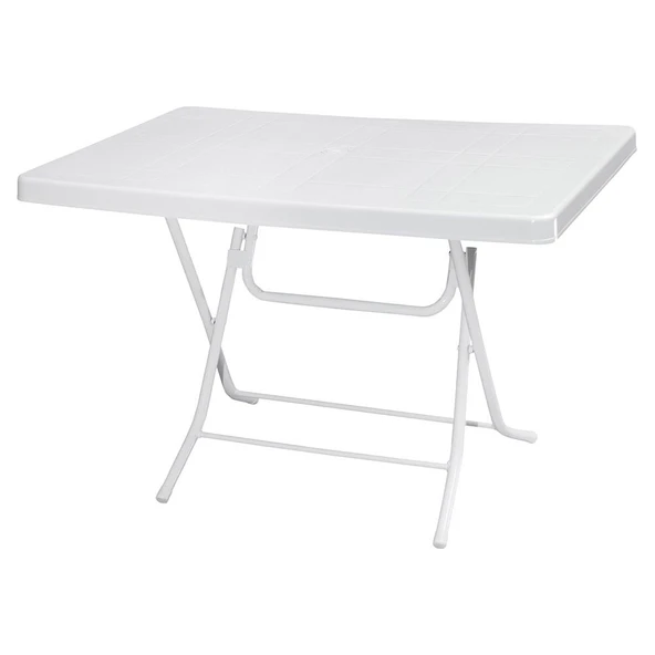 Bahçeme Charon 70x110 Masa - Metal Ayaklı Plastik Bahçe Balkon Masası - Resim 3