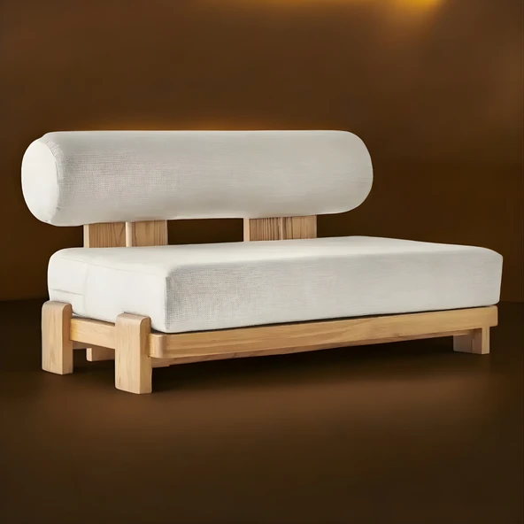 Bahçeme Tokyo Bahçe Koltuk İkili - Kestane İç Ve Dış Mekan Koltuğu (Minderli) - Resim 2