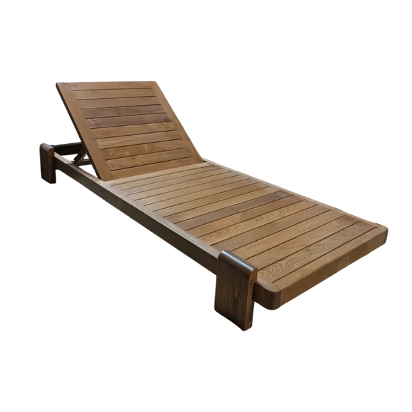 Bahçeme Tokyo Ahşap Şezlong - 15cm Minder & Masif Kestane & 5 Kademeli Sırt Dayama - Resim 2