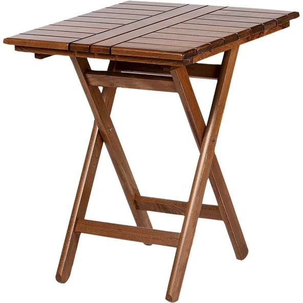 Bahçeci İspanya Katlanır Ahşap Bahçe Balkon Takımı: 60x60 Masa + 2 Sandalye Set - Resim 8