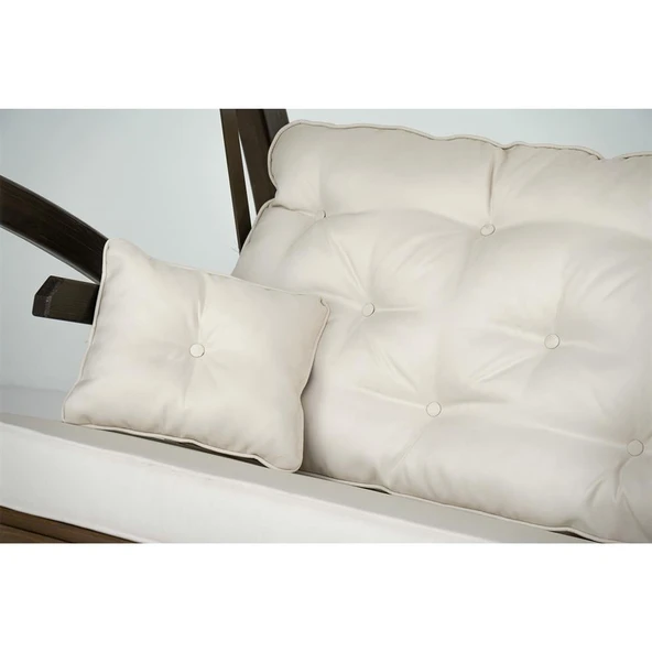 Mobeva Elegance İkili Ladin Ahşap Salıncak Dış Mekan Bahçe, Teras Salıncağı -Lacivert - Resim 3