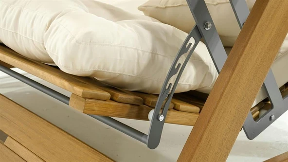 Mobeva Meda XL Ladin Ahşap Salıncak Dış Mekan Bahçe, Teras Salıncağı -Lacivert - Resim 4