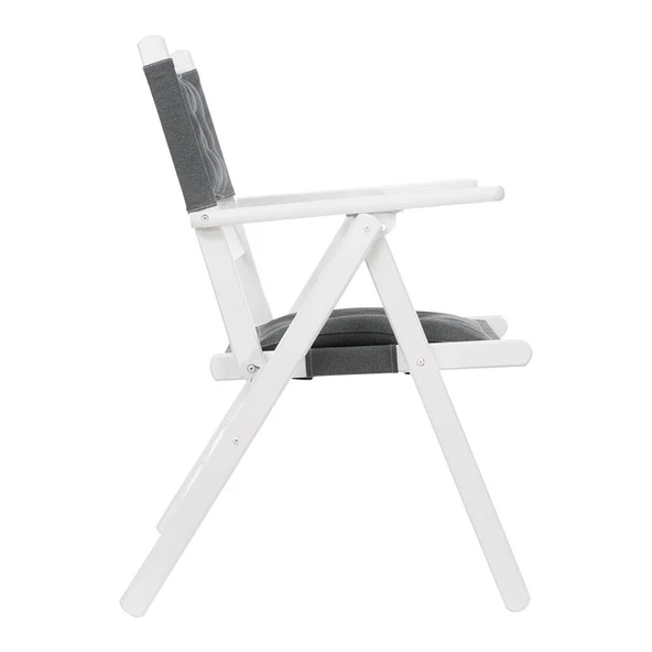 Bahçeme Marmaris Minderli Ahşap Bahçe Takımı Beyaz: 70X120 Masa + 4 Sandalye Katlanır Takım - Resim 6