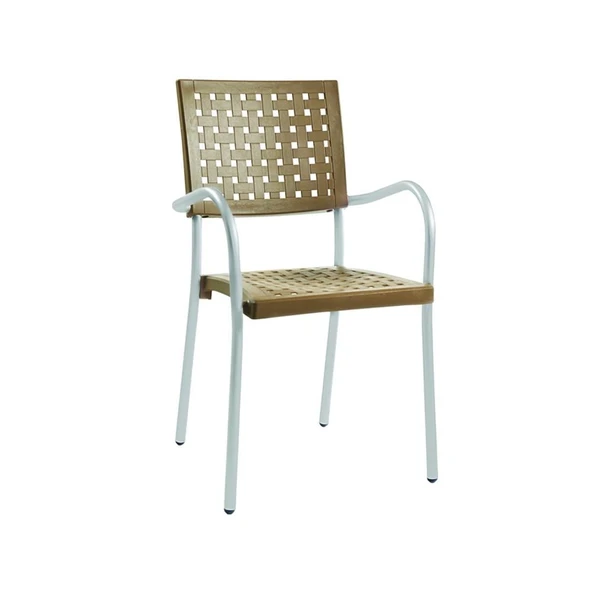 Papatya Karea Koltuk - Alüminyum Ayaklı & Teak Font - Resim 3