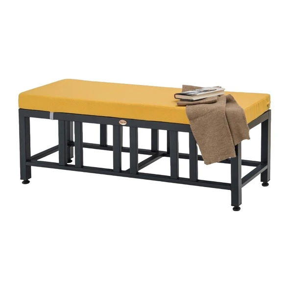 Bahçeme Çamlıca Alüminyum Bench Puf 40x130x40 cm - İstenilen Ölçülerde Üretim ürün görseli 1