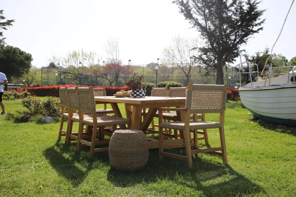 Bahçeme Taksim Kestane Bahçe Takımı: 8 Sandalye + 100X240 Masa - Resim 5