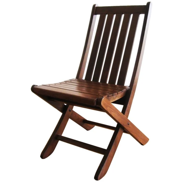 Bahçeci Acropol Katlanır Ahşap Bahçe Balkon Sandalyesi Kolçaksız - Resim 6