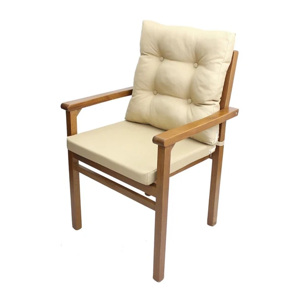 Bahçeme Manavgat Ahşap Bahçe Balkon Seti: 60x60 Masa + 2 Sandalye - Resim 4