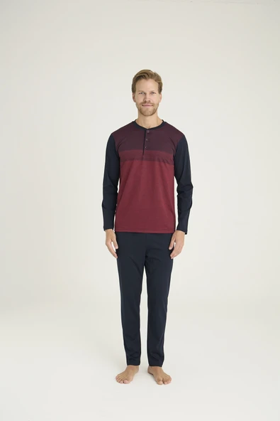 Kocabey 9218 Erkek Midi Yaka Pijama Takım - Resim 3