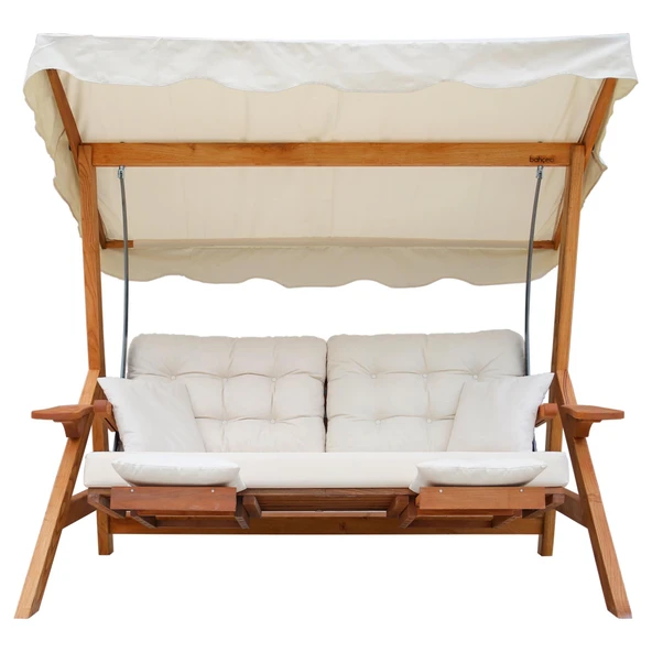 Bahçeme Belgrad Ahşap Bahçe Salıncak 2 Kişilik - Ekstra Sağlam Masif Gürgen - Resim 2