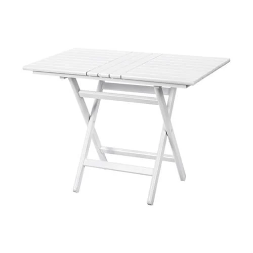 Bahçeme Kaş 70x120 Katlanır Ahşap Masa - Beyaz Renk Teras Balkon Bahçe Masası ürün görseli 1