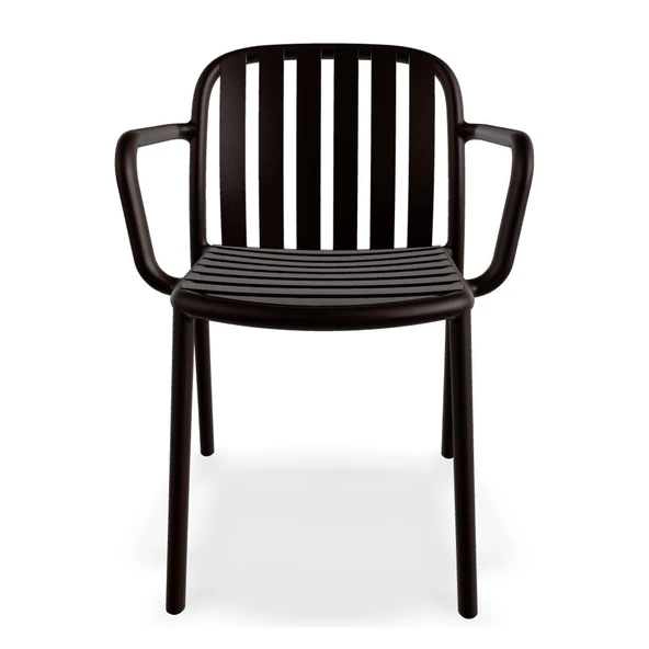 Papatya Balat Koltuk Antrasit - Plastik Bahçe Balkon Mutfak Sandalyesi - Resim 3