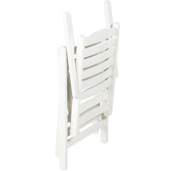 Bahçeme Ürgüp Katlanır Ahşap Bahçe Balkon Seti Beyaz: 70lik Yuvarlak Masa + 2 Sandalye - Resim 9