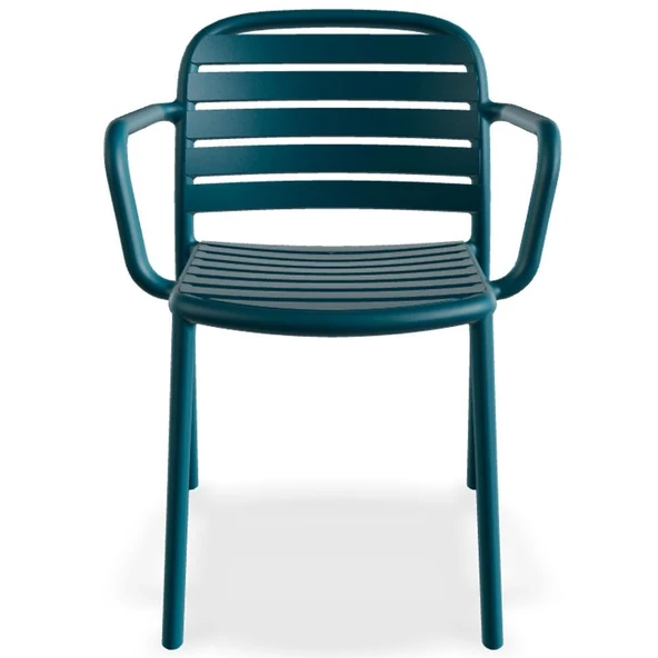 Papatya Tarabya Koltuk Küllü Kahve 2li Paket - Plastik Bahçe Balkon Mutfak Sandalyesi - Resim 7