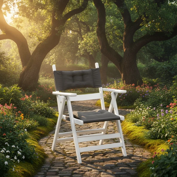 Bahçeme Marmaris Ve Atina Sandalyeler Için Oturum Ve Sırt Minderi- Krem ürün görseli 1