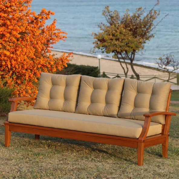 Bahçeme Çengelköy Ahşap Bahçe Koltuk Tekli - İç Ve Dış Mekan Koltuğu (Minderli) - Resim 5