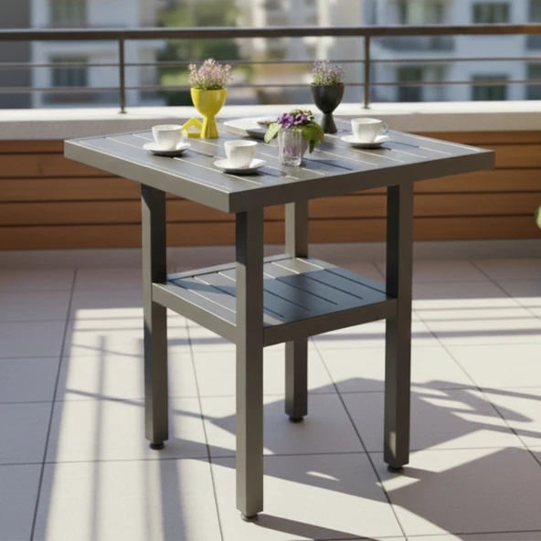 Bahçeme Çamlıca Alüminyum Bahçe Balkon Masası 70x70 - İstenilen Ölçülerde Üretim - Resim 2