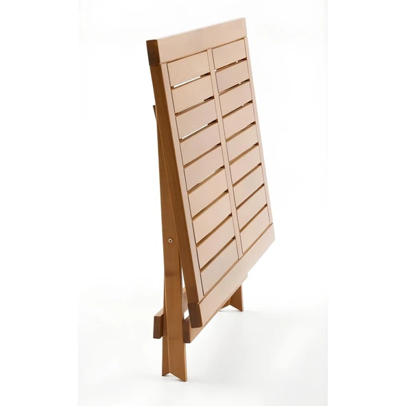 Bahçeci Atina Katlanır Ahşap Bahçe Balkon Seti 80X140 İstanbul Masa + 4 Pvcli Sandalye - Resim 10