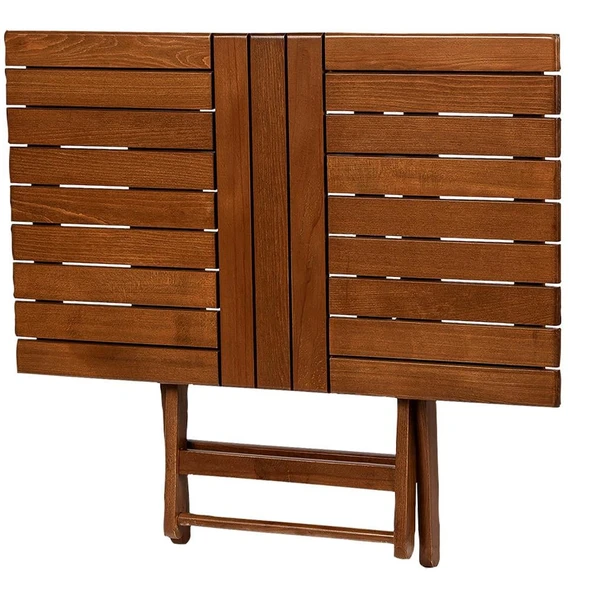 Bahçeme Antalya Katlanır Ahşap Bahçe Balkon Seti: 80x160 Masa + 6 Sandalye - Resim 10