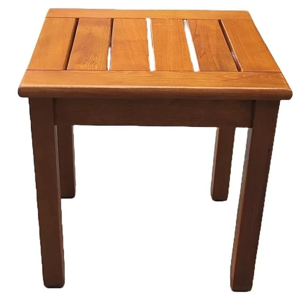 Bahçeme Efes 40x40 Şezlong Tipi Ahşap Sehpa 45cm Yükseklik - Resim 3