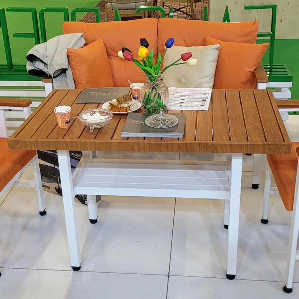 Bahçeme Çamlıca Alüminyum Bahçe Balkon Masası 70x70 - İstenilen Ölçülerde Üretim ürün görseli