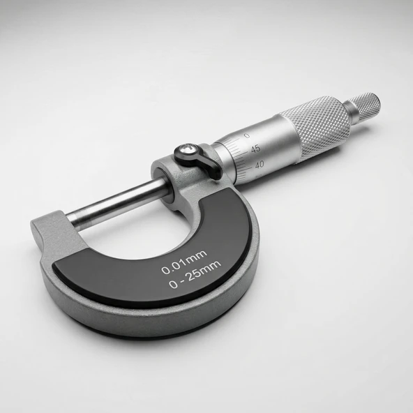 Standart Dış Çap Mikrometresi 0,01 mm Hassasiyet 0-25 mm Saklama Çantasında Ultra Hassa Ölçüm Aleti - Resim 2
