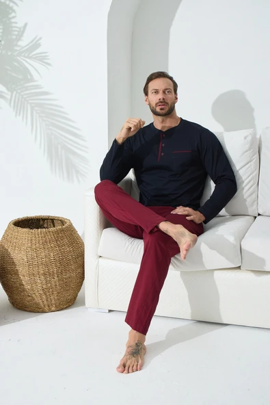 Kocabey 9221 Erkek Midi Yaka Pijama Takım ürün görseli 1