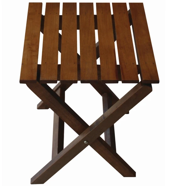 Bahçeme Ahşap Koli Tabure 32x32x40 cm - Masif Gürgen & Katlanır Yapı - Resim 2