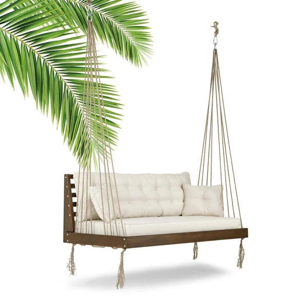 Mobeva Mome İkili Ladin Ahşap Salıncak -Tavana Asmalı Salıncak -Lacivert ürün görseli 1