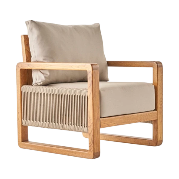 Bahçeme Oslo Bahçe Koltuk İkili - Kestane İç Ve Dış Mekan Koltuğu (Minderli) - Resim 5