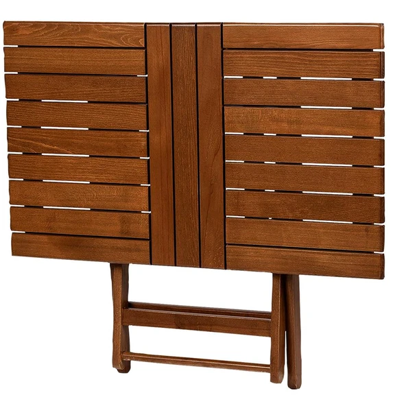 Bahçeme Avşa Ahşap Katlanır Bahçe Balkon Takımı: 60x100 Masa + 4 Sandalye - Resim 9