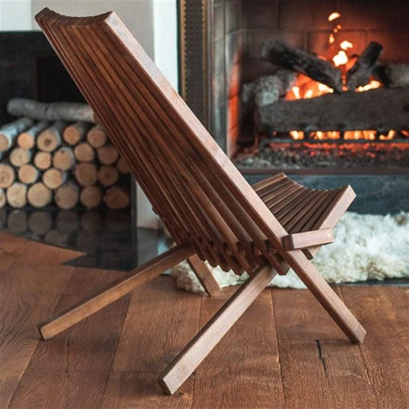 Bahçeme Kapadokya (Kentucky) Ahşap Sandalye - Kentucky Kamp Sandalyesi - Resim 2