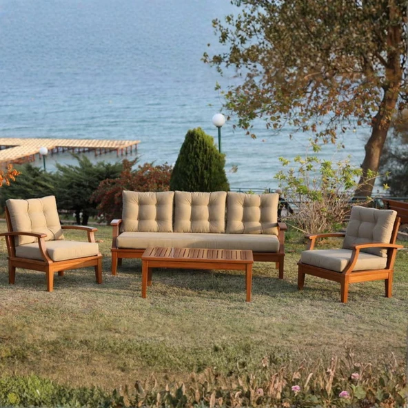 Bahçeme Çengelköy Bahçe Oturma Grubu 5 Kişilik - Ahşap Koltuk ve Sehpa Takımı - Resim 5