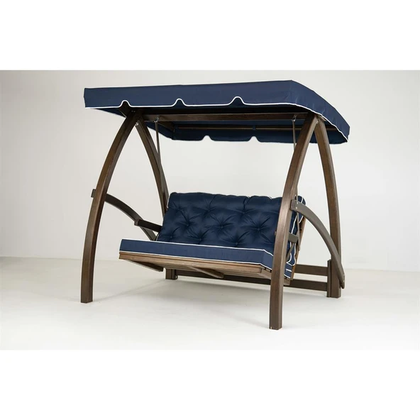 Mobeva Elegance İkili Ladin Ahşap Salıncak Dış Mekan Bahçe, Teras Salıncağı -Krem - Resim 4