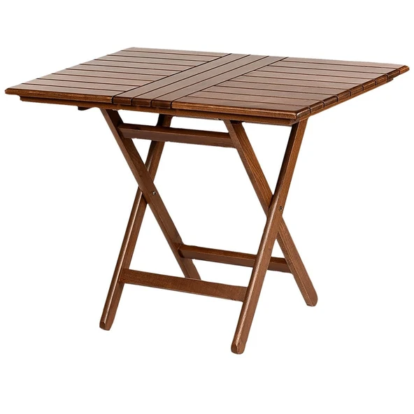 Bahçeme Kaş 80X160 Katlanır Ahşap Masa - Masif Gürgen Teras Balkon Bahçe Masası ürün görseli 1