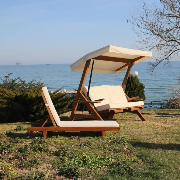 Bahçeme Belgrad Ahşap Bahçe Salıncak 4 Kişilik - Ekstra Sağlam Masif Gürgen - Resim 7