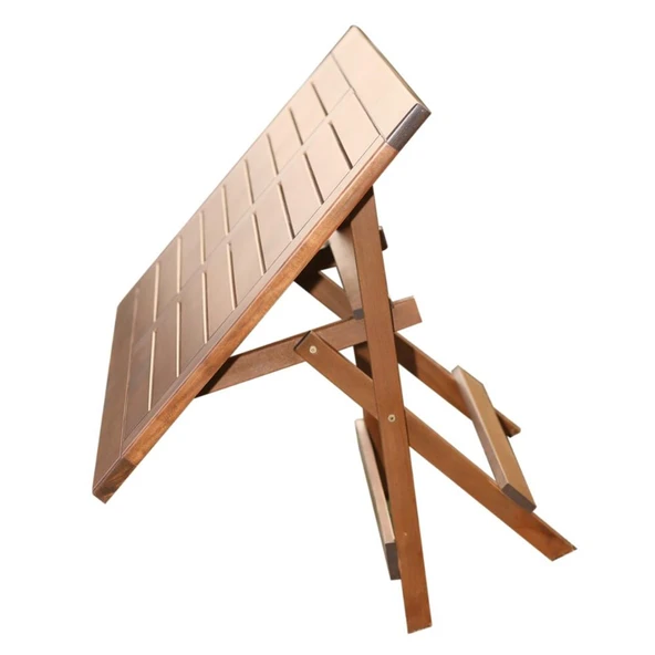 Bahçeme Heybeli LX Katlanır Ahşap Bahçe Takımı: 80X140 Masa + 4 Sandalye - Resim 6