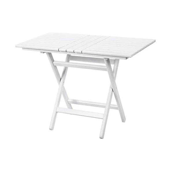 Bahçeme Avşa Ahşap Katlanır Bahçe Balkon Takımı Beyaz: 60x100 Masa + 4 Sandalye - Resim 3