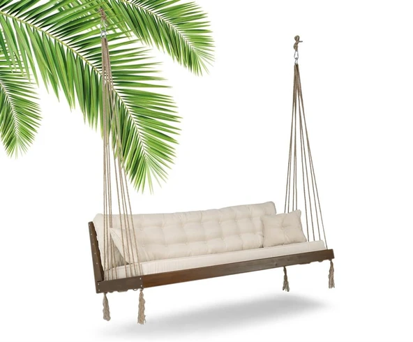 Mobeva Mome XL 4lü Ladin Ahşap Salıncak -Tavana Asmalı Salıncak -Lacivert - Resim 2