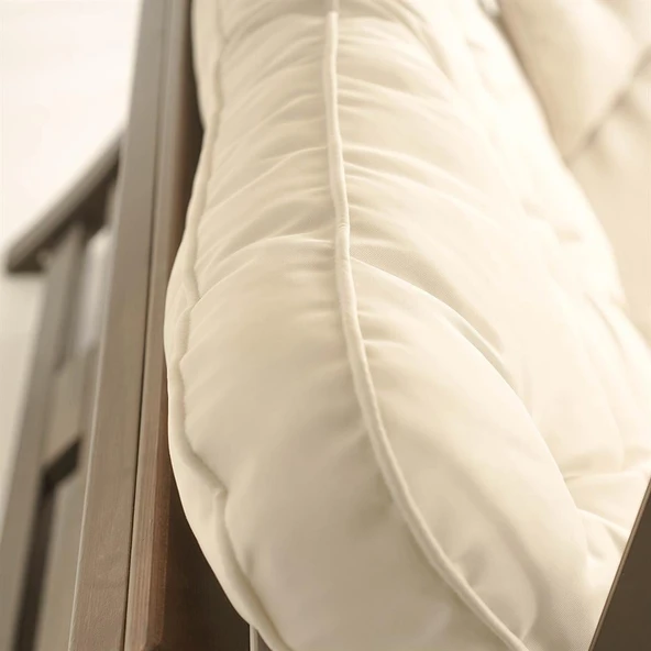 Mobeva Comforte Üçlü Ladin Ahşap Salıncak Dış Mekan Bahçe, Teras Salıncağı -Lacivert - Resim 3